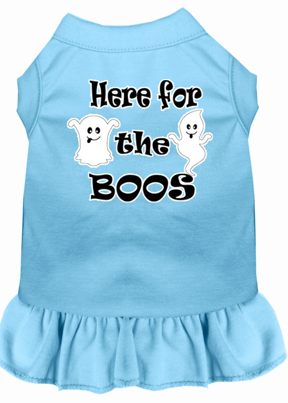 Here for the Boos Screen Print Dog Dress Baby Blue XL